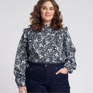 ERDEM X Universal Standard long sleeve blouse in Small